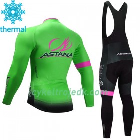 Cykeltøj Langærmet Vinter + Bib Cykelbukser 2017 Astana Pro Team N002
